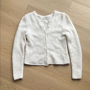 Reformation White Baby Alpaca & Merino Wool Cardigan